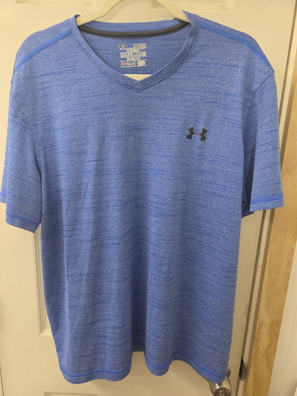 Under Armour Men’s Heathered Royal Blue V-Neck Performance Tee